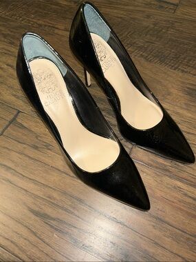 Vince Camuto Black Patent Pointed Pumps